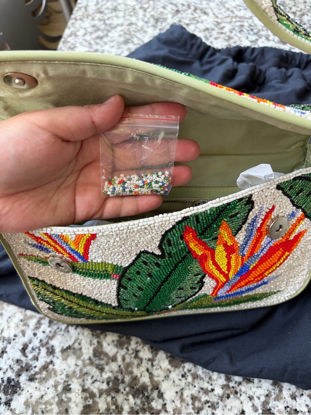 Staud Tommy beaded bag birds of paradise - Picture 10 of 11